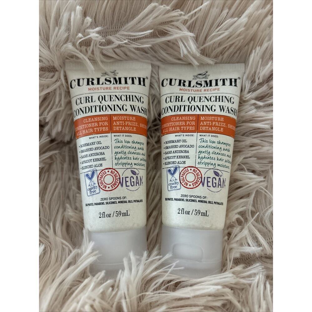2 Pc - Curlsmith‎ Curl Quenching Conditioning Hair Wash Travel Size 2 fl.oz Each